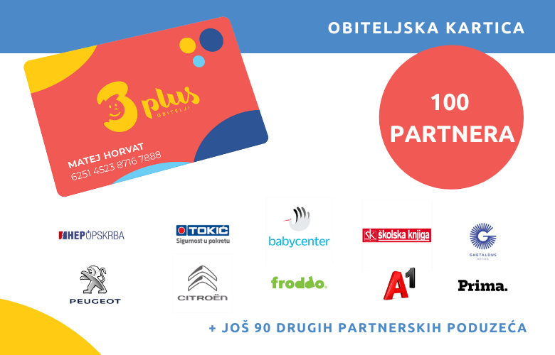100 partnera WEB Projekt Obiteljska kartica podržava već 100 partnerskih poduzeća
