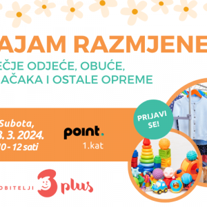 Najava proljetnog Sajma razmjene dječje odjeće, obuće, igračaka i ostale opreme